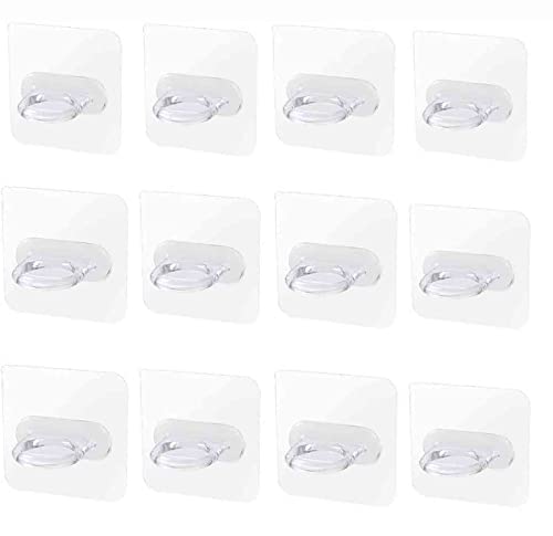 ROFRA 32 peças ganchos autocolantes, adesivo transparente reutilizável gancho, porta gancho de teto, adesivo ganchos de comando, para cabide de cozinha casa de banho porta (32 peças)