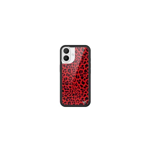 Image of Wildflower Cases - Compatible with iPhone 16 | Protective Black Bumper, 6.5ft Drop Test Certified, Women Owned Small Business | Leopard Animal Print Cheetah Dainty Cute Trendy | Red Meow