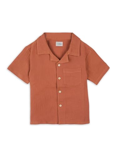 Image of Kidbea Organic Cotton Shirt & Pant Co-ord Set for Kids | Elegant & Comfortable Summer Wear | Stylish Half Sleeve Shirt with Bow & Comfy Shorts