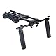 NICEYRIG Camera Shoulder Rig mit Dual Handgrip,Schulterpolster 15mm für spiegellose DSLR-Kameras, stabile Videoaufnahmen, Schulter-Rig mit Universal-Grundplatte,Aluminium-Legierung,15mm Stab,Griff-Set
