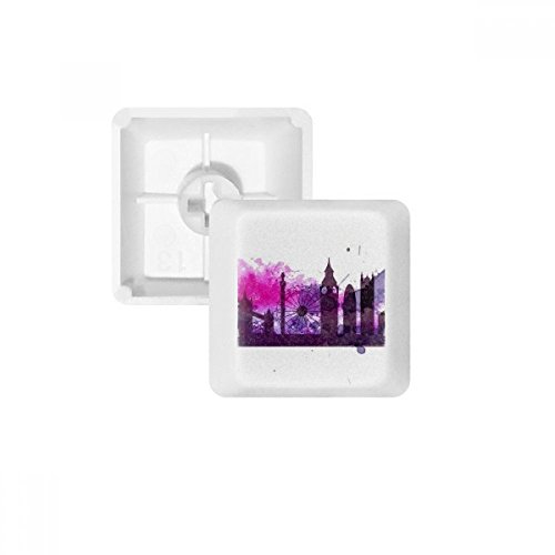 Keycaps PBT anti-jaunissement Londres violet aquarelle pour clavier mécanique blanc OEM