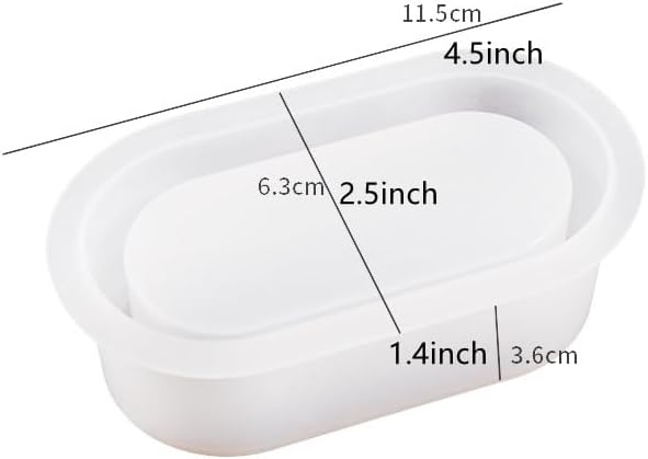 Miniatura 2 de Yalulu 2 moldes de silicona ovalados para frascos, caja de almacenamiento, molde de fundición de resina, contenedor de baratija, molde de resina