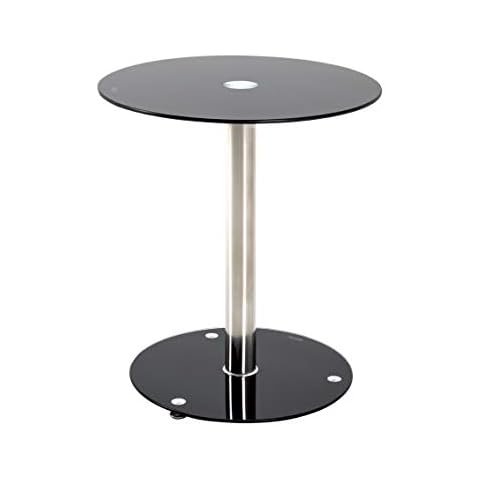 HAKU Furniture Side Table, Glass, Stainless Steel Black, 43 x 51 cm Cover