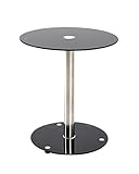 Ø 43 cm Haku Möbel Mesa Auxiliar, Acero Inoxidable, Plateado y Negro, Ø: 43 x 51