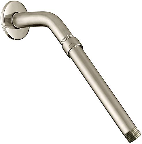 G-Promise 7 Inches Shower Head Extension Arm, Shower Arm Extension, Shower Head Extender, Lower Shower Head, All Solid Brass Construction (Brushed Nickel) #TOP3