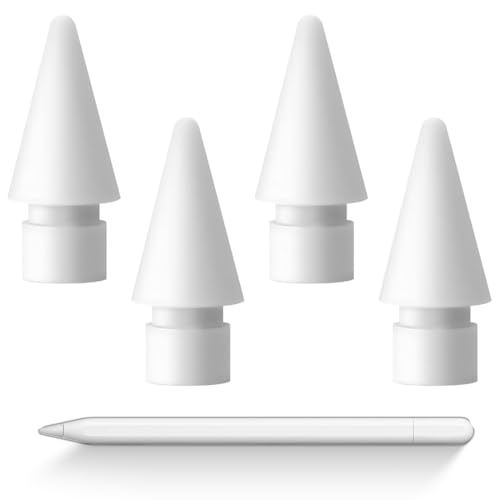 JUGUTA Apple Pencil Spitze, 4 Stück aus Kunststoff, Standard-Ersatzköpfe für Apple Pencil 2/1/USB-C/PRO, hohe Empfindlichkeit für iPa