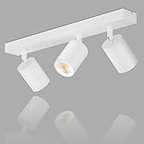 ZMH LED Deckenleuchte Weiß Deckenstrahler: GU10 Deckenlampe Spots 3 Flammig 350°Schwenkbar Deckenspots Modern Flurlampe Industrial Wandstrahler für Wohnzimmer Schlafzimmer Küche Ohne Leuchtmittel