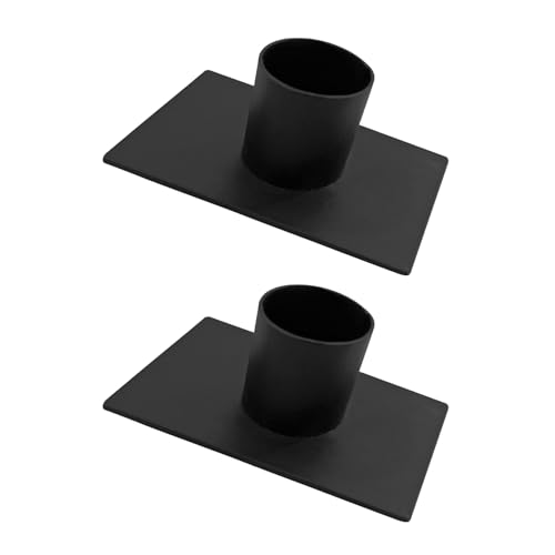 Iron Taper Candle Holder - Set of 2 Black Metal Candlestick Holders for Home Decor, Wedding, Housewarming, Birthday, Candle Stand Made in Unique Blend of Farmhouse and Antique Styles