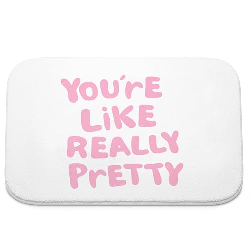 Bzxixz Pink Girly Bath Mat for Bathroom Decor - You're