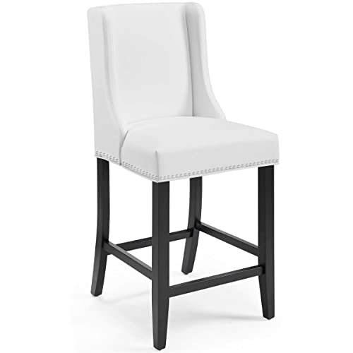 Modway Baron Faux Leather Upholstered Dining Counter-Height Bar Stool In White #TOP18