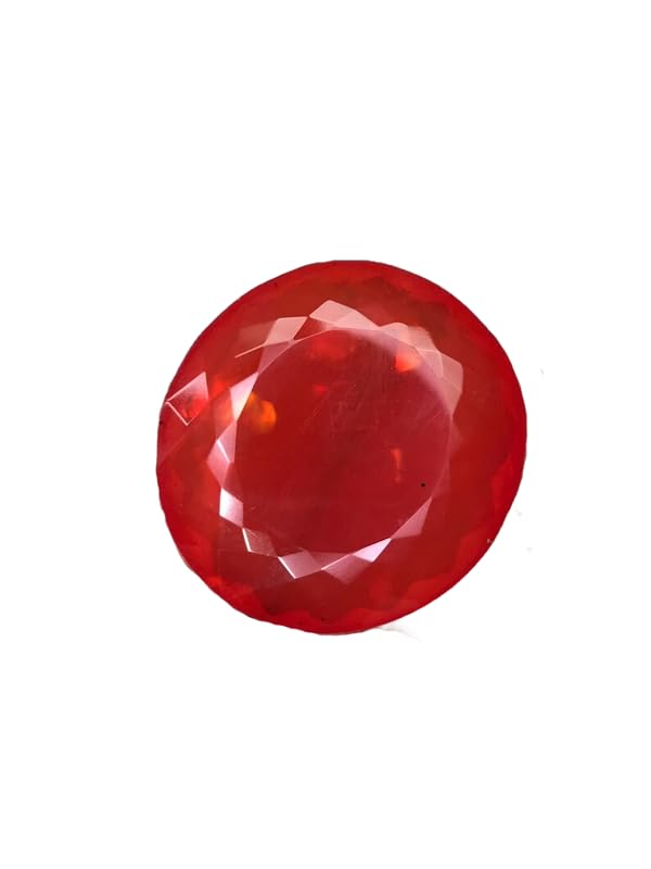 Opale rouge ovale facettée idéale pour la fabrication de bijoux uniques