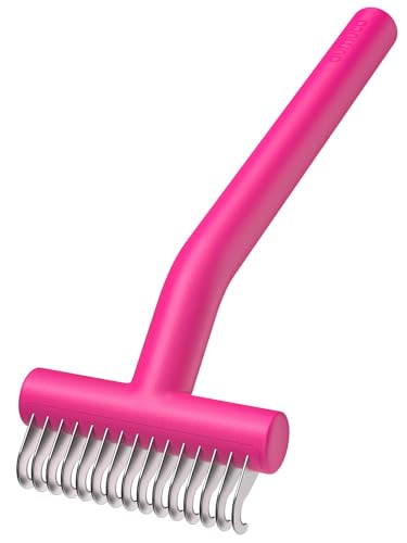 Image of aumuca Dog & Cat Deshedding Brush - Pet Grooming Brush & Undercoat Rake for Long or Short Hair - Dematting Comb for Dogs, Cats, Matted Fur, Kitten, Puppy, Rabbit, Horse