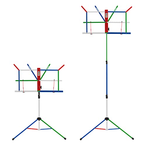 Mad About MA-MS06 Zusammenklappbarer Notenständer, - Leicht zusammenklappbarer tragbarer Notenständer mit Tragetasche - Mehrfarbig