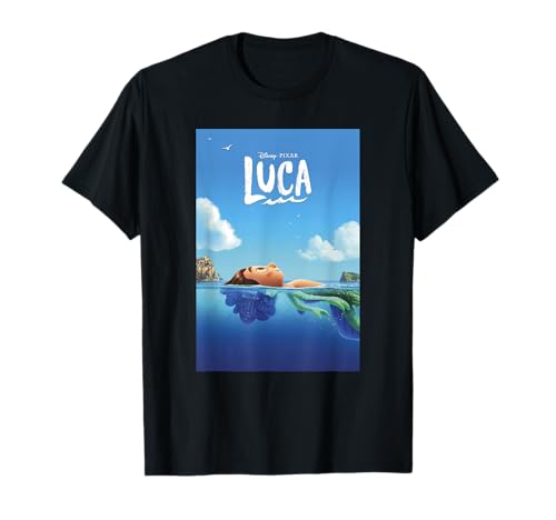 T-shirt Luca Disney Pixar avec imprimé poster haute qualité en coton doux et confortable