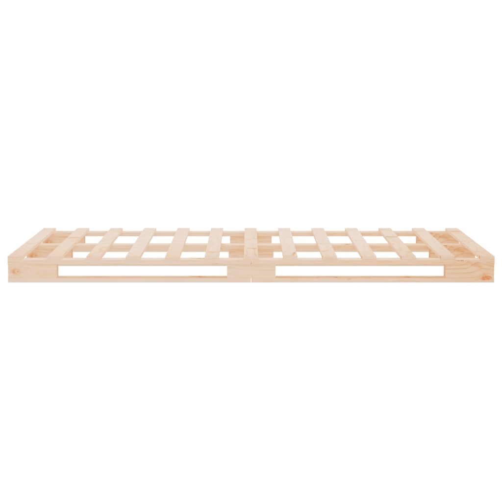 vidaXL Cama de Palets Somier Dormitorio Base Habitación Muebles Mobiliario Hogar Cuarto Descanso Madera Maciza de Pino 75x190 cm