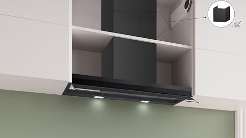 Bosch Serie 6 Integrierte Design Dunstabzugshaube 90 cm, DBB97DP60, Made in Germany, Abluft & Umluft, Leiser & langlebiger Motor, Einfache Installation, Licht mit Farbtemperaturregler, Mattschwarz