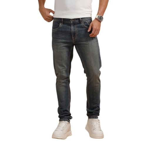 Buy WROGN Men's Cotton-Lycra Jeans | Stonewash | Slim Fit | Blue | 28 at Amazon.in - Image 2