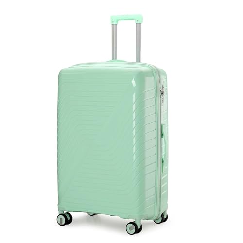 Aerostar 28” Large Lightweight PP Hard Suitcase 4 Silent Spinner Wheels Check-in Luggage Integrated TSA Combination Lock for 20 to 23kg (Mint Green, 100 Litre)
