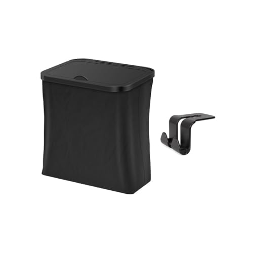 Cubo de basura colgante de coche en ABS y cuero mini papelera plegable de uso diario