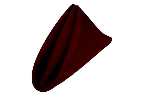Hot Deals AGN Elegant Linen Polyester Napkins Set of 12 (18x18) (Burgundy)