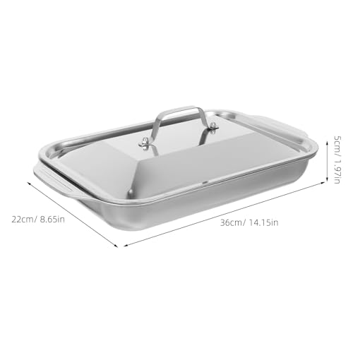 Bandeja para asar pescado en casa con diseño rectangular hondo 3