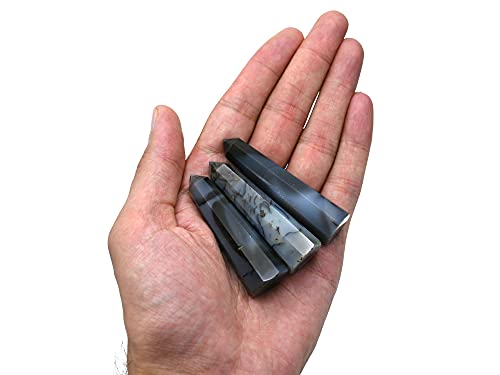 Image of Amazing Gemstone Dendrite Agate Crystal Towers - Natural Healing Crystal Point Obelisk for Reiki Healing and Crystal Grid (2 inch to 3 inch INCH)
