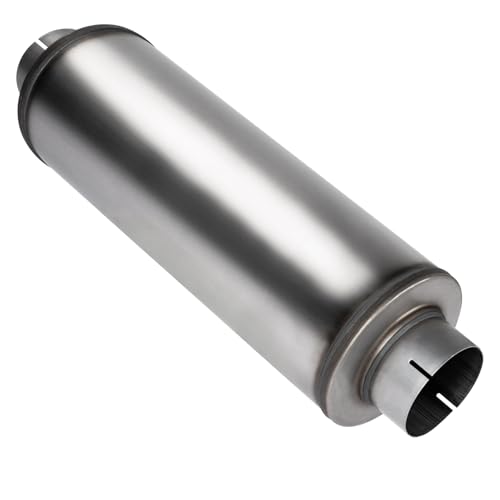 Floshine 5 Exhaust Muffler 5 inlet/outlet Universal 30 Overall Stainless Steel Straight Through Design Resonator Muffler