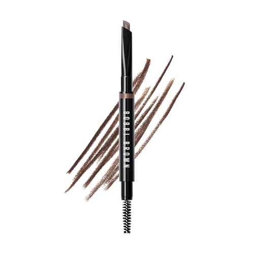 Bobbi Brown Long-Wear Brow Pencil | Long-Wearing, Waterproof Eyebrow Pencil | Dual-Ended Slanted Tip with Spoolie | No Sharpening Needed | Now Refillable, Neutral Dark Brown