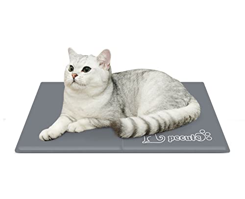 Pecute ペットひんやりマット 40*30cm 犬 猫 うさぎ ペット用 クールマット ひえひえ 熱中症対策 涼感 冷感マット 冷却マット 夏用 暑さ対策 グレー XS