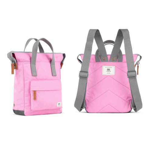 Image of ORI LONDON Small Tote Bag Backpack - Nylon Tote Backpack for Women & Men with Wide Mouth, Chunky Zippers, Multiple Pockets, Adjustable Straps - The Bantry, Orchid Backpack, 12.6x9x4