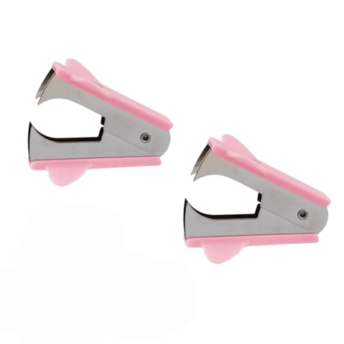 2Pcs Pink Staple Removers - Modern Plastic Staple Pullers with Non-Slip Handles | Easy-Grip Stapler Removal Tools for Students, Teachers | Perfect for Home, School aand Office Use