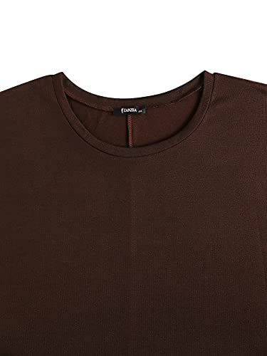 Image of ZANZEA Women's Off The Shoulder Batwing Tops Casual Loose Oversized Tshirts Long Sleeve Fall Pullover Sweater Tops
