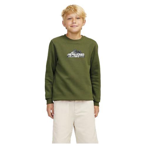 JACK&JONES JUNIOR JCOMOUNTAIN Logo Sweat Crew Neck SN MNI, Sudadera Niños, Cypress,