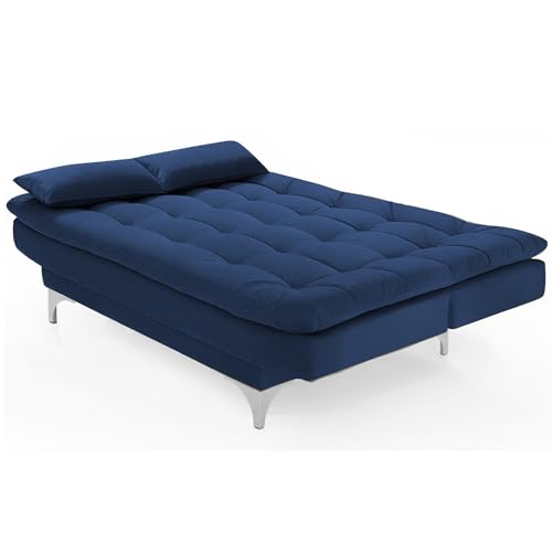 Image of Krancy 3-Seater Sofa Cum Bed for Living Room, Office & Home | Premium Fabric Sleeper Sofa Set with 1 Year Warranty | Comfortable Sofa for Guests, Lounge & Small Spaces | Blue
