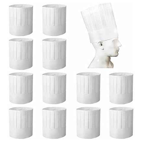 LATRAT Sombreros de Cocinero de Papel Desechable Cover