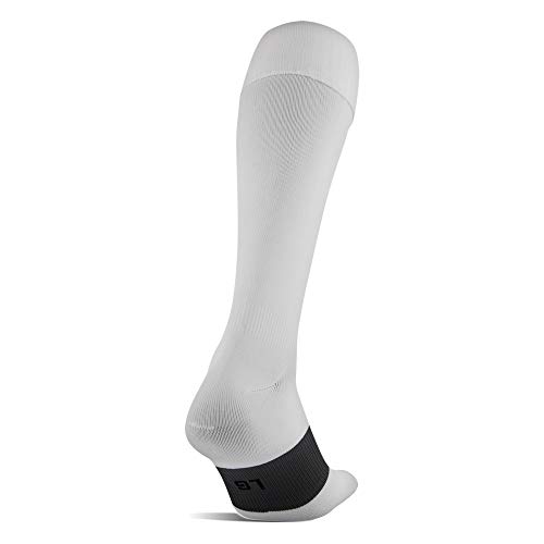 Under Armour Kids Solid Game Socks in Tropic Pink/Black with Model Ua-u457gdxl4