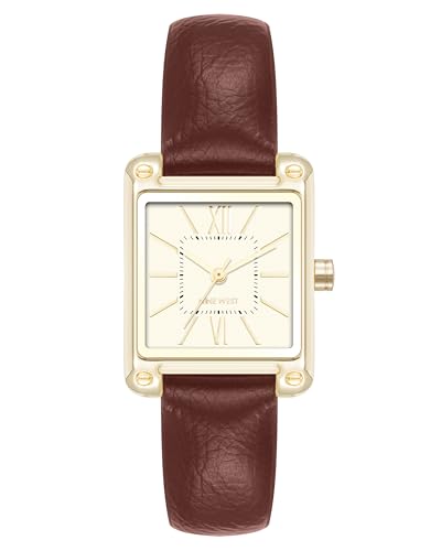 Nine West NW/3144GPBN Women's Strap Watch - Brown/Gold
