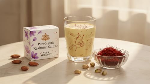 Image of Your Spicemen Premium Kashmiri Organic Saffron | Certified Grade A+++ Original Kesar | Rich Aroma & Color | For Cooking, Pooja, Pregnancy | Vacuum Packed Glass Bottle | Whole Threads Gift Box | 1 g