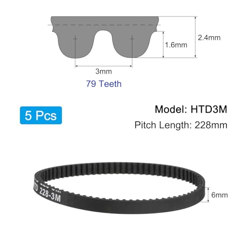 Correa dentada HTD 3M para reparar impresoras 3D y poleas síncronas uxcell 3