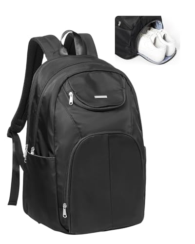 Image of Sports Backpack for Men Women Work Commuter Causal Daypack Hiking Gym Workout Backpack with Shoes Compartment Water Reisistant Black