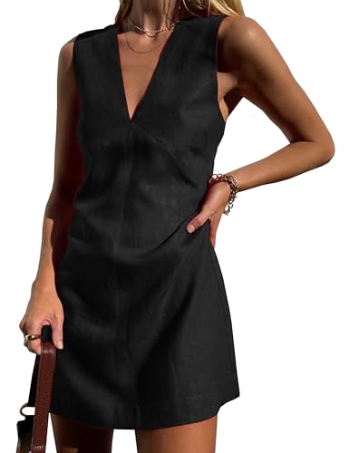 stretch cotton a-line mini dress Black Cotton Square Neck A- Line Mini Dress