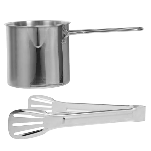 Cabilock Deep Fryer Pot Filter Multifunctional Deep Fryer Set Stainless Steel Deep Fryer Pot Frying Pot Tongs