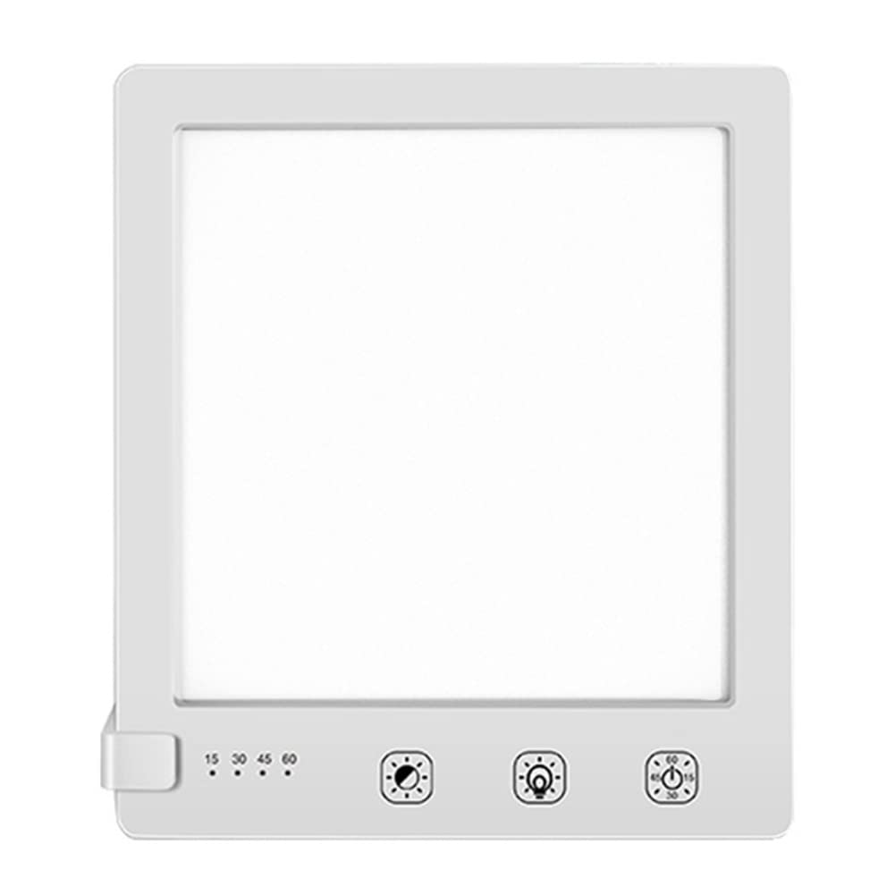 Lampe De Luminothérapie, 10000Lux Compact Lampe Lumière Du Jour, Avec 3 Modes De Couleur, 4 Réglages De Minuterie, Le Traitement Efficace Des Troubles Affectifs Saisonniers,Blanc