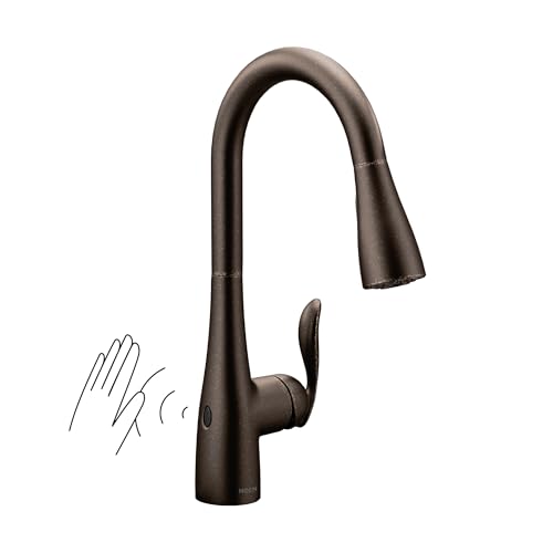 Image of Moen Arbor Oil Rubbed Bronze Motionsense Wave Touchless One-Handle Pulldown Kitchen Faucet Featuring Power Clean, 7594EWORB