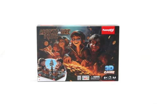 Funnykid FK009-piratenavontuur, bordspel, tafelspel, familiespel, kinderverjaardagsfeest, wedstrijdspel voor 2 tot 4 spelers vanaf 5 jaar, vereist montage