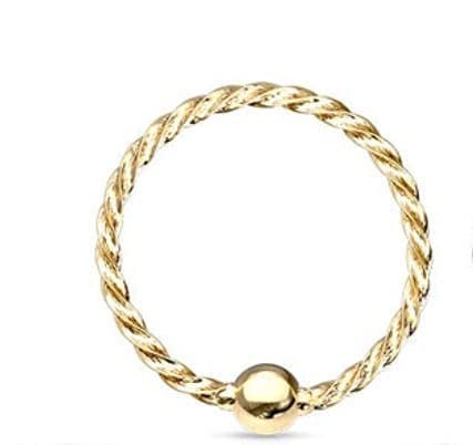 Goldsmith Jewells & GemsNose Ring Nath 18k Gold Plated Wire Twisted for Girls/Women