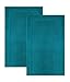 Cotton Craft - 2 Pack Bath Mat - Teal - 100% Ringspun Cotton Tub Mat 21x34 - Oversized 21x34 Heavy Weight 1000 Grams - 2 Ply Construction - Highly Absorbent - Soft Underfoot - Easy Care Machine Wash