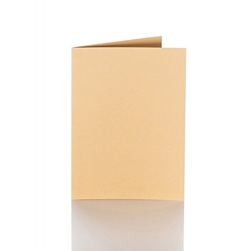 Karten und Co. - 100 biglietti pieghevoli, 15 x 20 cm/30 x 20 cm, aperti, colore: 03 cammello, 240 g