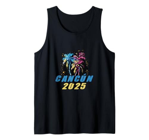 Cancún 2025 México Palmeras Vacaciones Camiseta sin Mangas