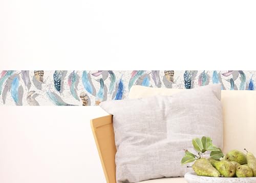 AGDesign Selbstklebende Bordüre Traumfänger, AWB 8424 | Wasserfest Dekoration für Wände, Möbel, Tapeten, Wandverkleidungen und Türen, Folie, Mehrfarbig | Breite 500 cm x Höhe 13.8 cm
